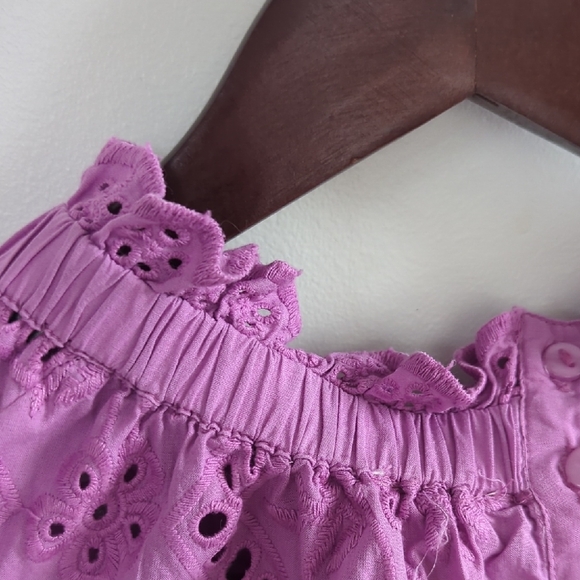 Chic Purple Eyelet Blouse - Picture 5 of 5
